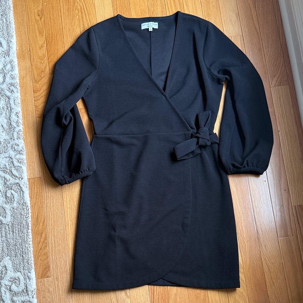 Elegant Black Wrap Dress - Madewell
